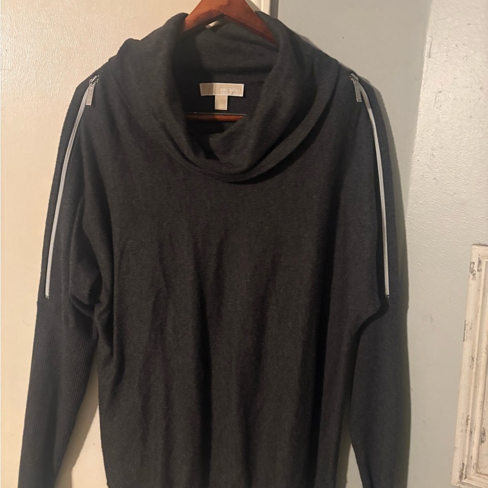 Michael Kors Charcoal Sweater with Zipper Details